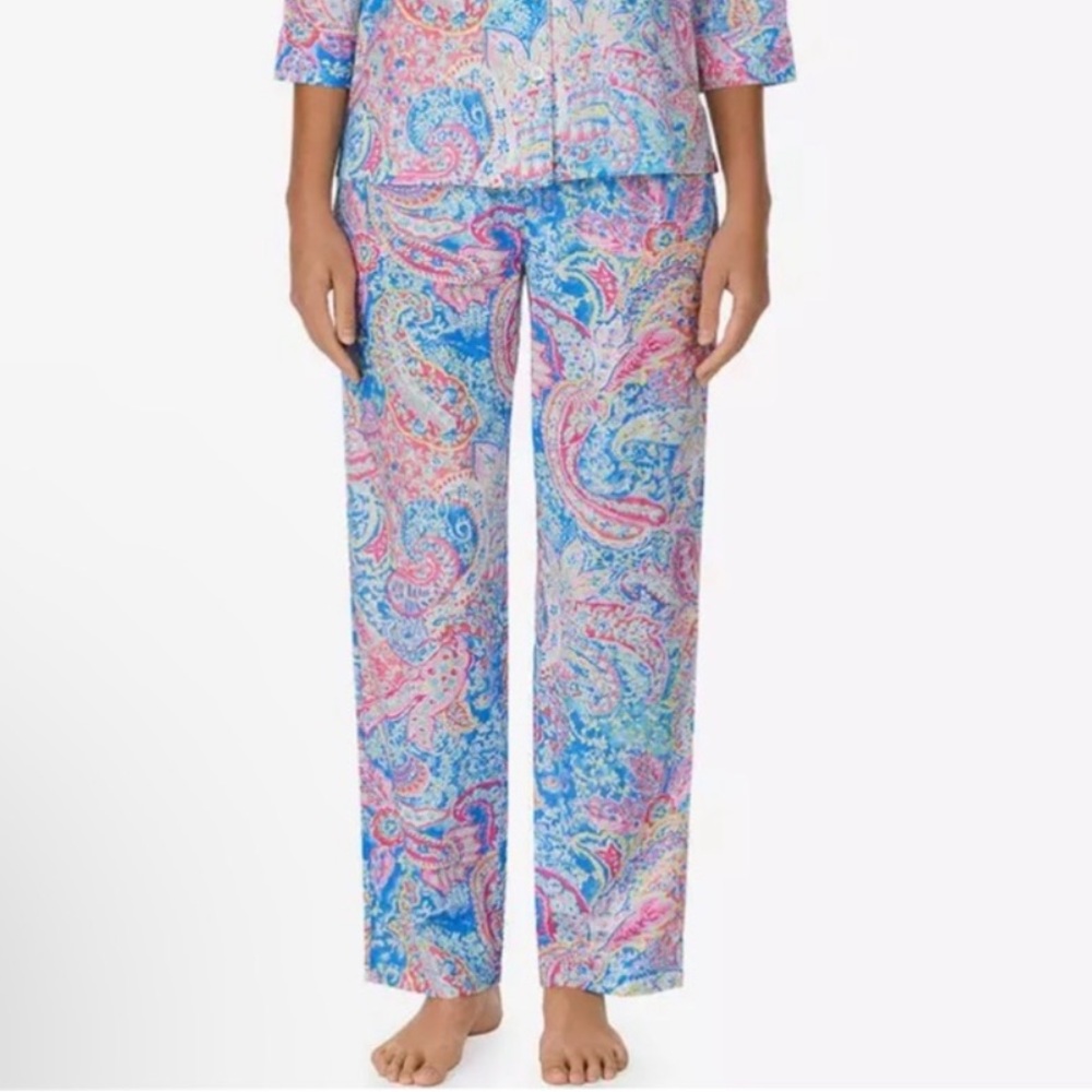 NWT Lauren Ralph Lauren Long Pants Pajama Bottoms Only LN92055 Multi Paisley M - Picture 7 of 8
